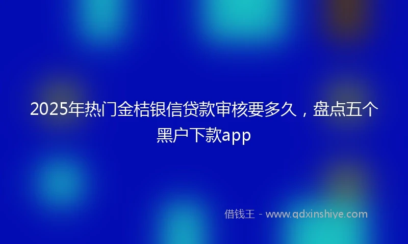 2025年热门金桔银信贷款审核要多久，盘点五个黑户下款app