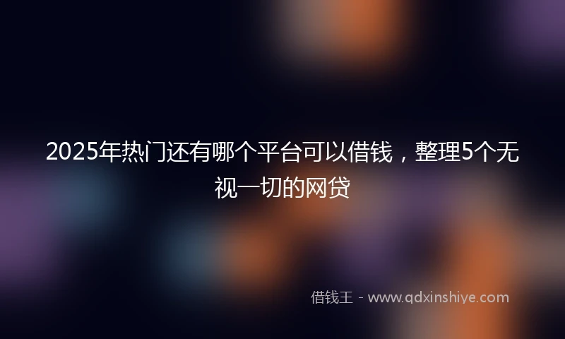 2025年热门还有哪个平台可以借钱，整理5个无视一切的网贷