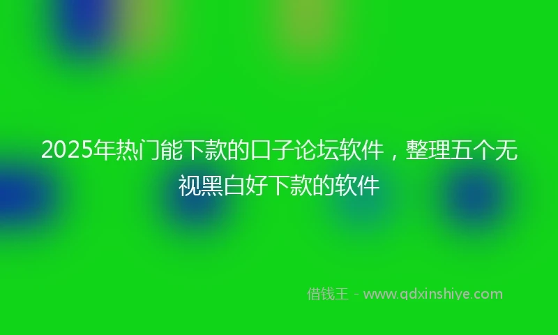 2025年热门能下款的口子论坛软件，整理五个无视黑白好下款的软件