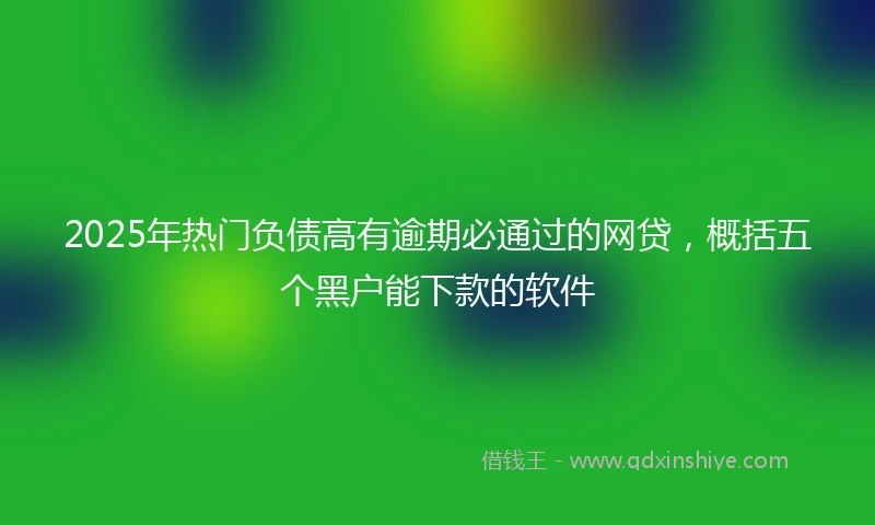 2025年热门负债高有逾期必通过的网贷，概括五个黑户能下款的软件