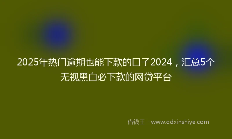 2025年热门逾期也能下款的口子2024，汇总5个无视黑白必下款的网贷平台