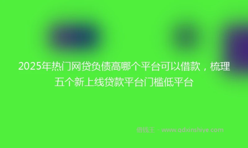 2025年热门网贷负债高哪个平台可以借款，梳理五个新上线贷款平台门槛低平台