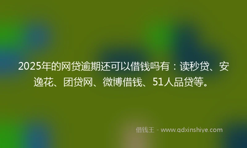 2025年的网贷逾期还可以借钱吗有：读秒贷、安逸花、团贷网、微博借钱、51人品贷等。