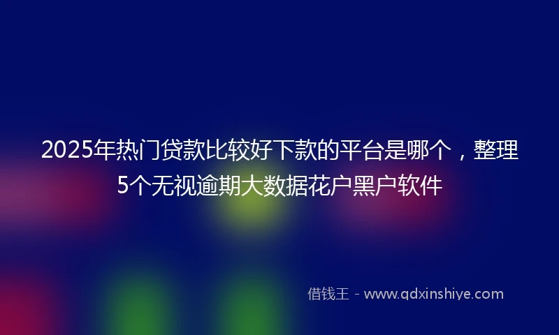 2025年热门贷款比较好下款的平台是哪个，整理5个无视逾期大数据花户黑户软件