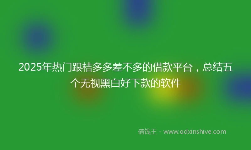 2025年热门跟桔多多差不多的借款平台，总结五个无视黑白好下款的软件