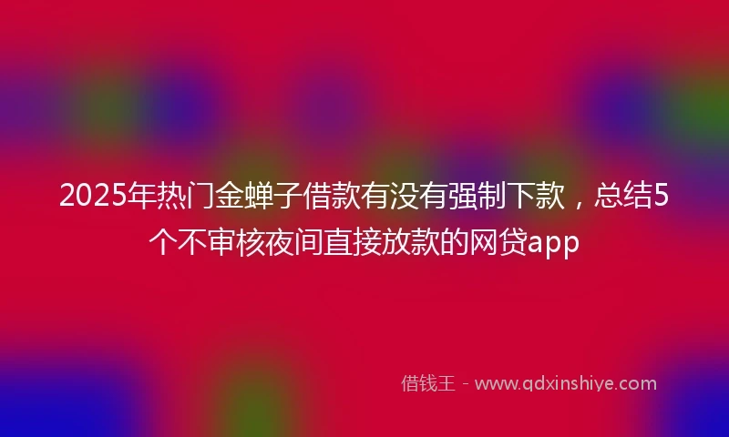 2025年热门金蝉子借款有没有强制下款，总结5个不审核夜间直接放款的网贷app