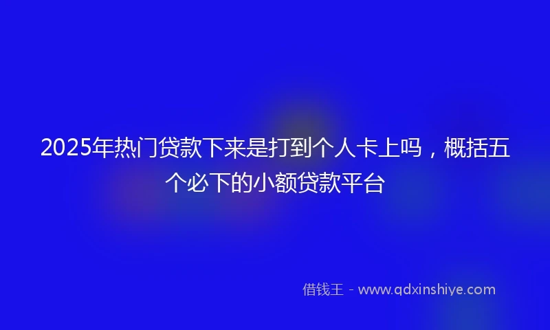 2025年热门贷款下来是打到个人卡上吗，概括五个必下的小额贷款平台