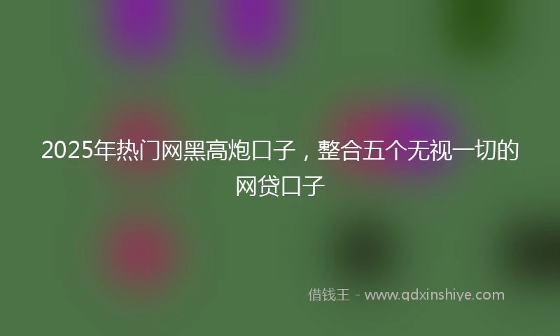 2025年热门网黑高炮口子，整合五个无视一切的网贷口子