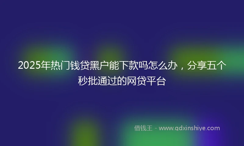 2025年热门钱贷黑户能下款吗怎么办，分享五个秒批通过的网贷平台