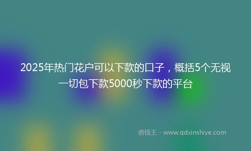 2025年热门花户可以下款的口子，概括5个无视一切包下款5000秒下款的平台