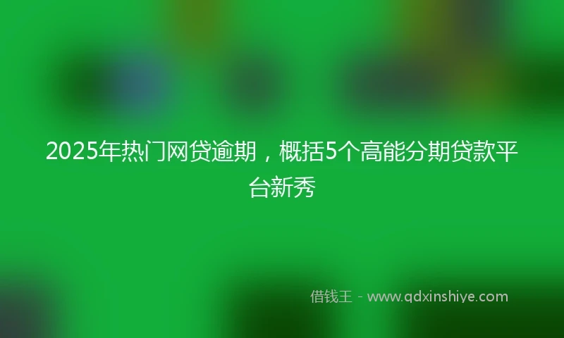 2025年热门网贷逾期，概括5个高能分期贷款平台新秀