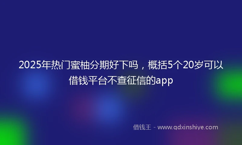 2025年热门蜜柚分期好下吗，概括5个20岁可以借钱平台不查征信的app