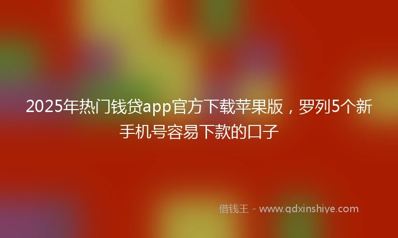 2025年热门钱贷app官方下载苹果版，罗列5个新手机号容易下款的口子