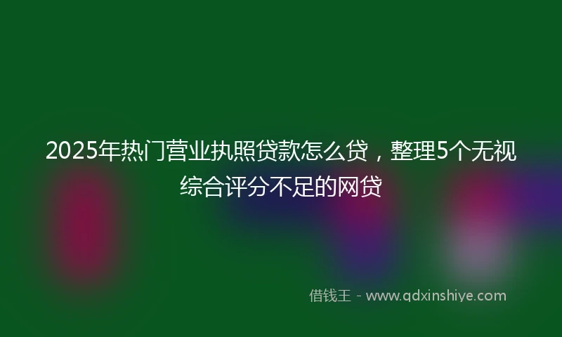 2025年热门营业执照贷款怎么贷，整理5个无视综合评分不足的网贷