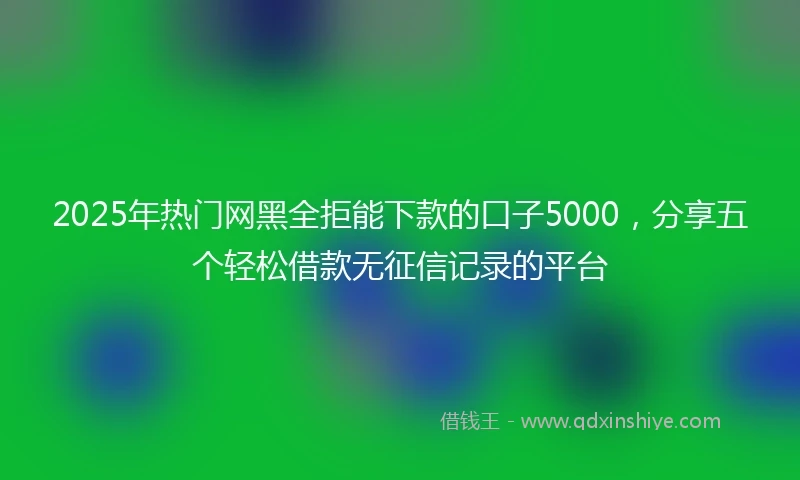 2025年热门网黑全拒能下款的口子5000，分享五个轻松借款无征信记录的平台