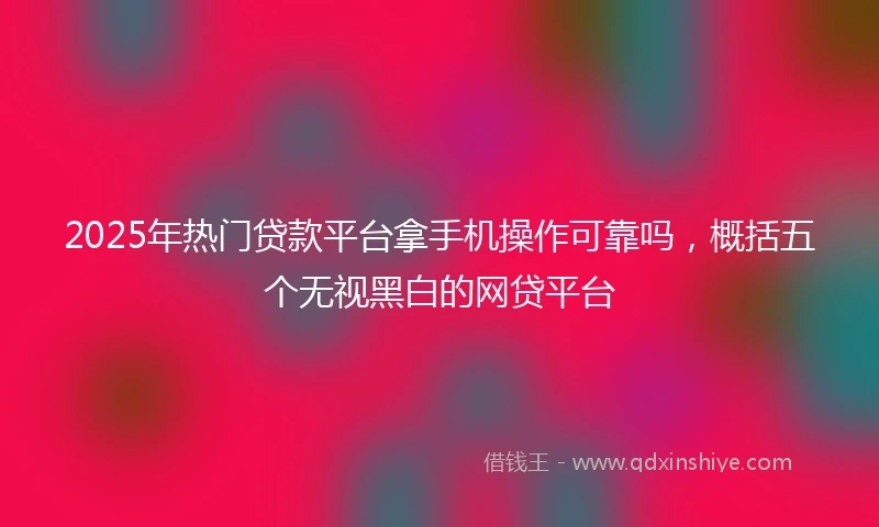 2025年热门贷款平台拿手机操作可靠吗，概括五个无视黑白的网贷平台