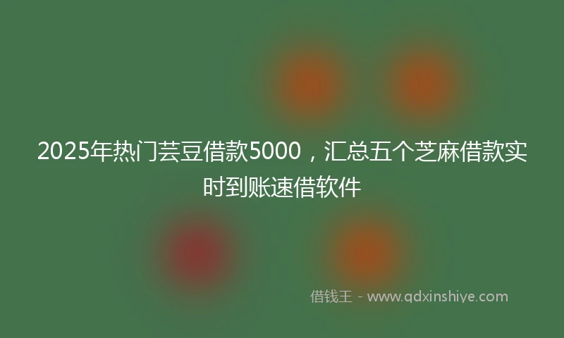 2025年热门芸豆借款5000，汇总五个芝麻借款实时到账速借软件