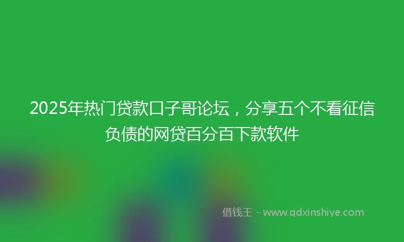 2025年热门贷款口子哥论坛，分享五个不看征信负债的网贷百分百下款软件