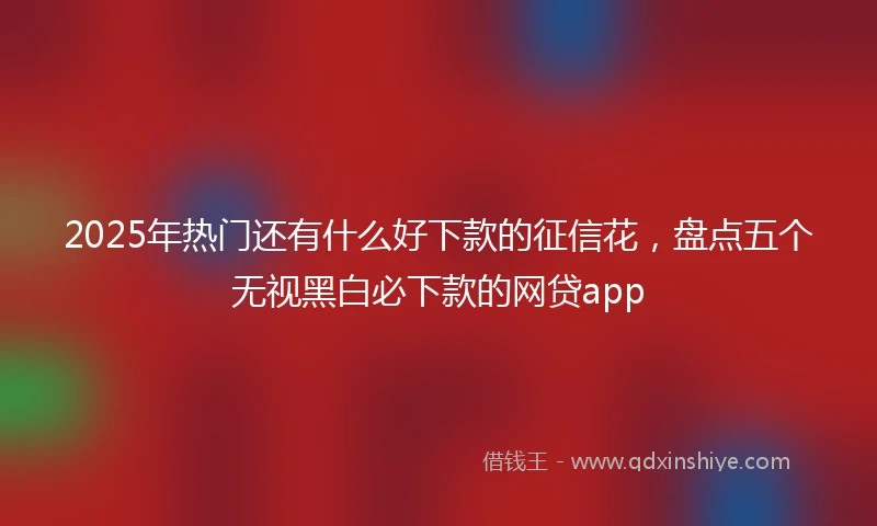 2025年热门还有什么好下款的征信花，盘点五个无视黑白必下款的网贷app