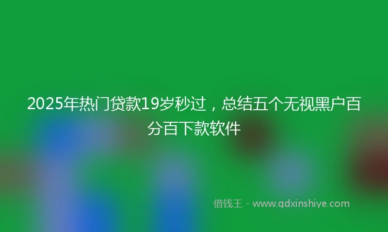 2025年热门贷款19岁秒过，总结五个无视黑户百分百下款软件