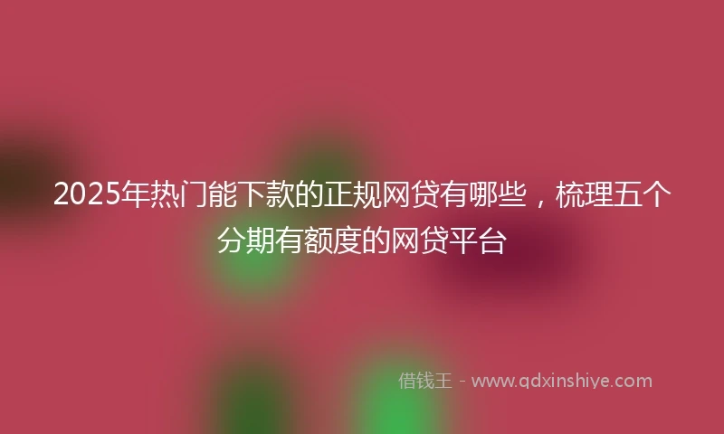 2025年热门能下款的正规网贷有哪些，梳理五个分期有额度的网贷平台