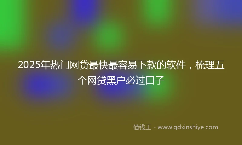 2025年热门网贷最快最容易下款的软件，梳理五个网贷黑户必过口子