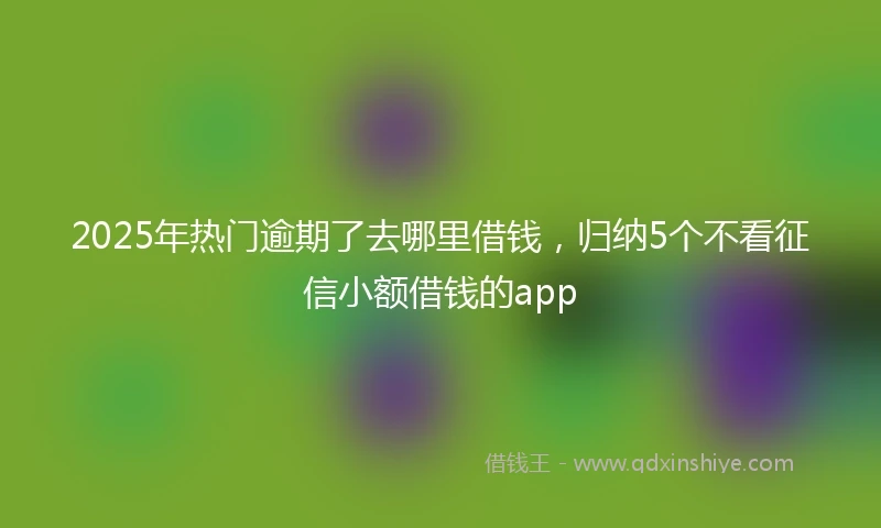 2025年热门逾期了去哪里借钱，归纳5个不看征信小额借钱的app