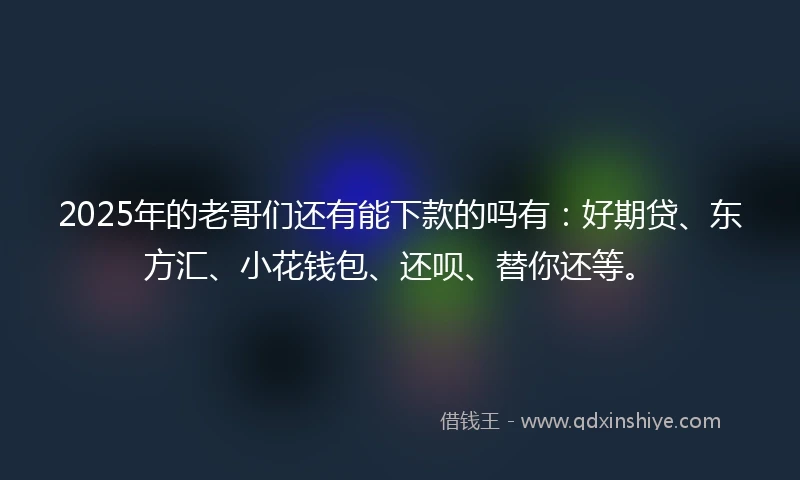 2025年的老哥们还有能下款的吗有：好期贷、东方汇、小花钱包、还呗、替你还等。