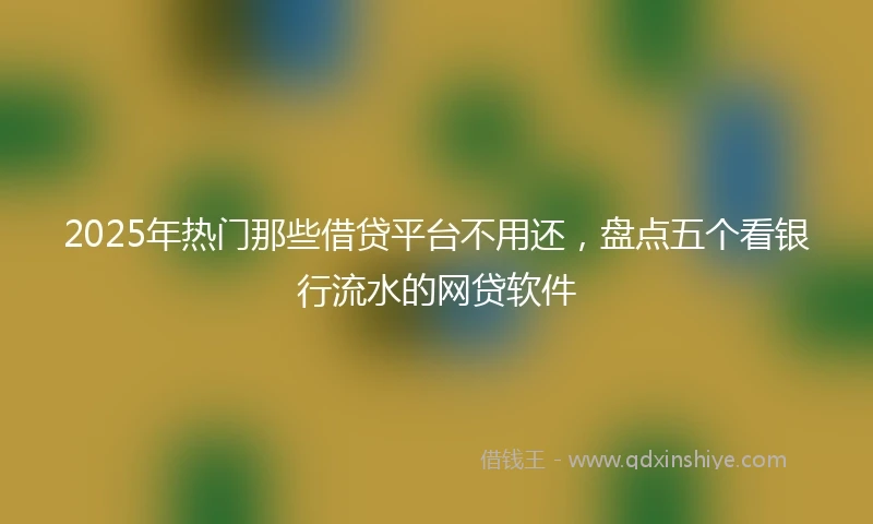 2025年热门那些借贷平台不用还，盘点五个看银行流水的网贷软件