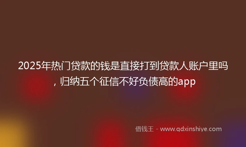 2025年热门贷款的钱是直接打到贷款人账户里吗，归纳五个征信不好负债高的app