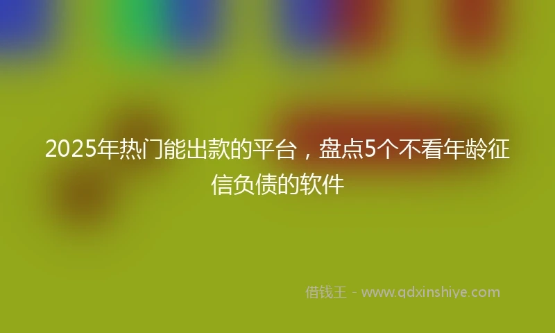 2025年热门能出款的平台，盘点5个不看年龄征信负债的软件