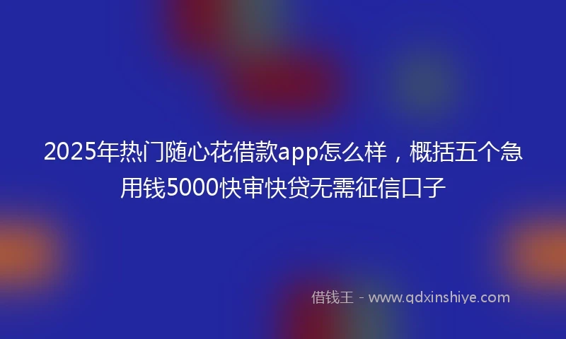 2025年热门随心花借款app怎么样，概括五个急用钱5000快审快贷无需征信口子