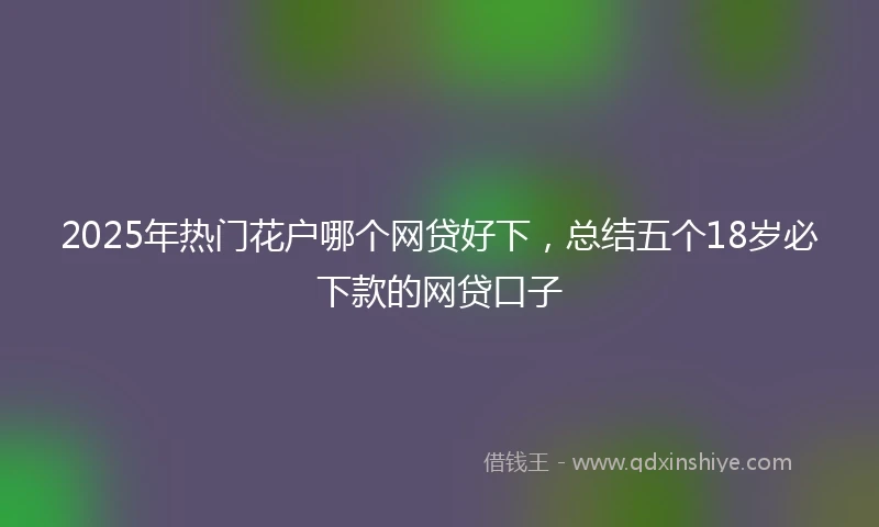 2025年热门花户哪个网贷好下，总结五个18岁必下款的网贷口子