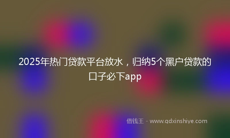 2025年热门贷款平台放水，归纳5个黑户贷款的口子必下app