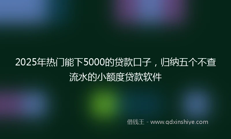 2025年热门能下5000的贷款口子，归纳五个不查流水的小额度贷款软件
