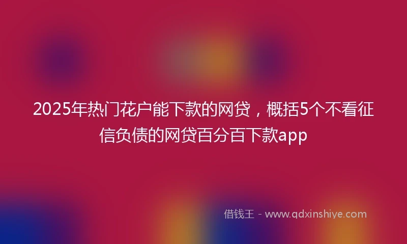 2025年热门花户能下款的网贷，概括5个不看征信负债的网贷百分百下款app