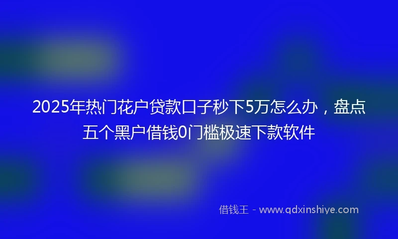 2025年热门花户贷款口子秒下5万怎么办，盘点五个黑户借钱0门槛极速下款软件