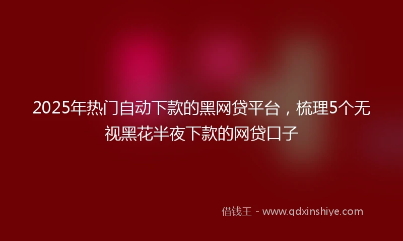 2025年热门自动下款的黑网贷平台，梳理5个无视黑花半夜下款的网贷口子