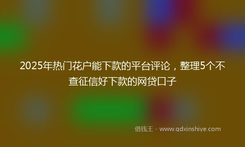 2025年热门花户能下款的平台评论，整理5个不查征信好下款的网贷口子