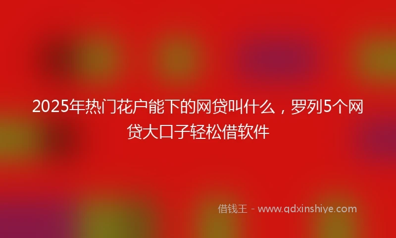 2025年热门花户能下的网贷叫什么，罗列5个网贷大口子轻松借软件