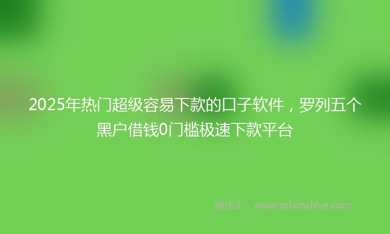 2025年热门超级容易下款的口子软件，罗列五个黑户借钱0门槛极速下款平台