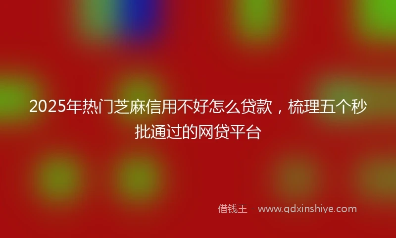 2025年热门芝麻信用不好怎么贷款，梳理五个秒批通过的网贷平台