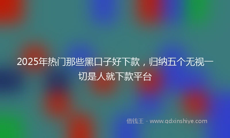 2025年热门那些黑口子好下款，归纳五个无视一切是人就下款平台