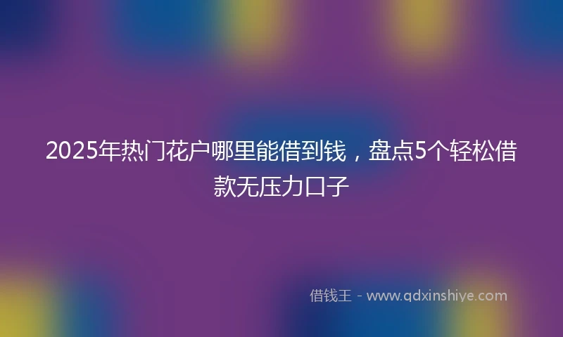 2025年热门花户哪里能借到钱，盘点5个轻松借款无压力口子