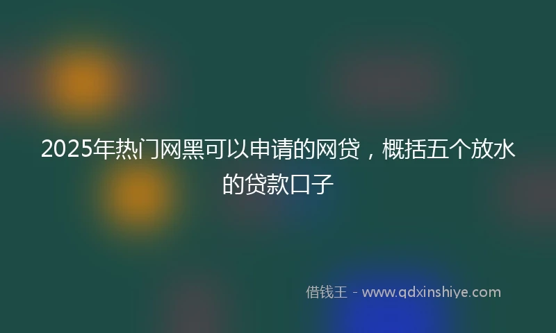 2025年热门网黑可以申请的网贷，概括五个放水的贷款口子