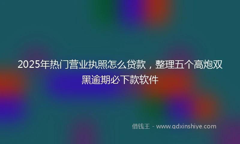 2025年热门营业执照怎么贷款，整理五个高炮双黑逾期必下款软件