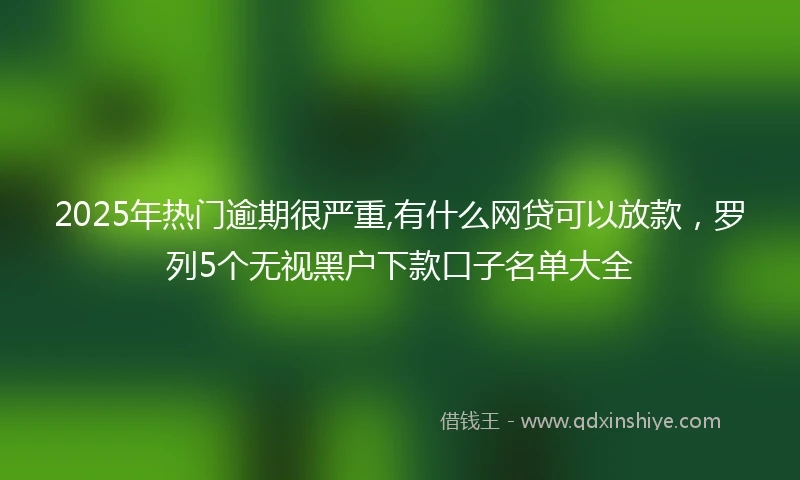 2025年热门逾期很严重,有什么网贷可以放款，罗列5个无视黑户下款口子名单大全