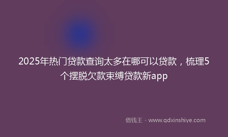 2025年热门贷款查询太多在哪可以贷款，梳理5个摆脱欠款束缚贷款新app