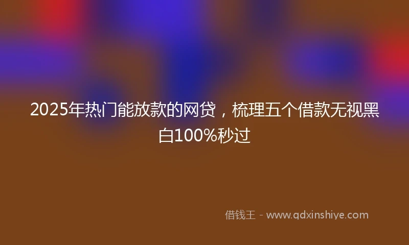 2025年热门能放款的网贷，梳理五个借款无视黑白100%秒过
