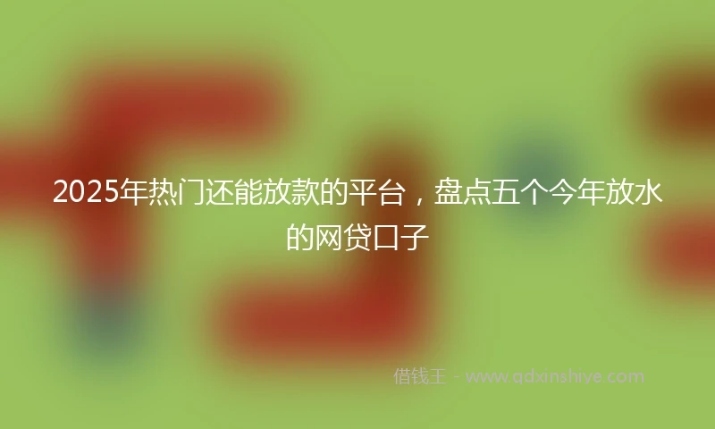 2025年热门还能放款的平台，盘点五个今年放水的网贷口子